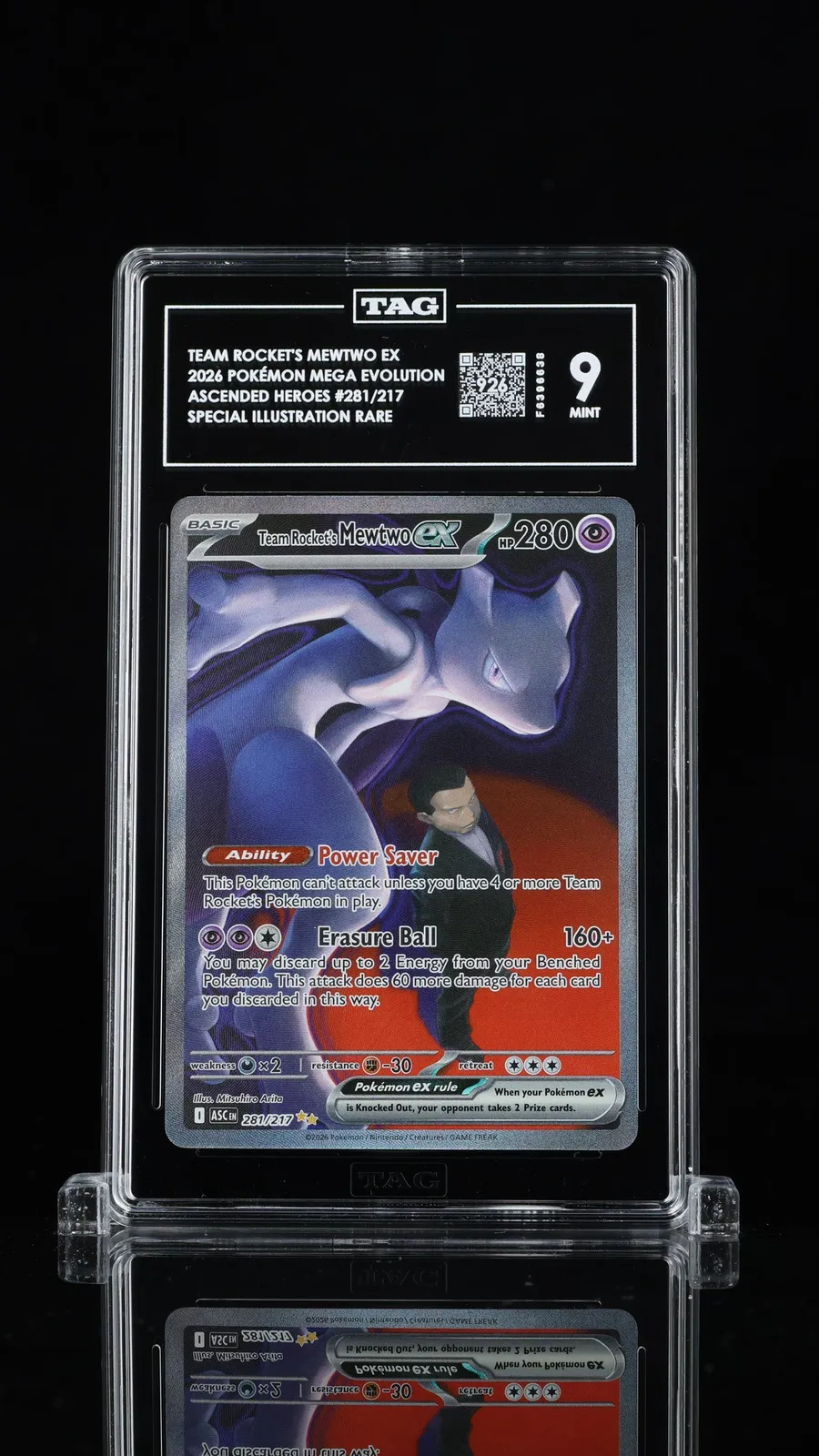 TR Mewtwo ex SIR 281/217 · TAG 9 MINT · Score 926 🚀
